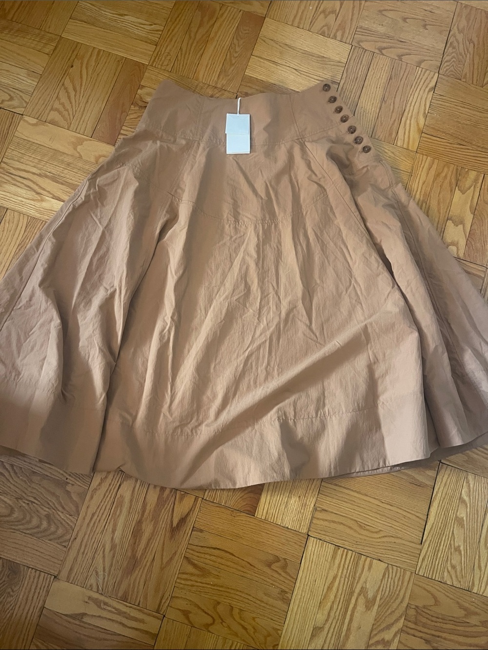 Ulla Johnson Cedar Rust Tan Button Accent Maxi Midi Skirt - Picture 8 of 12